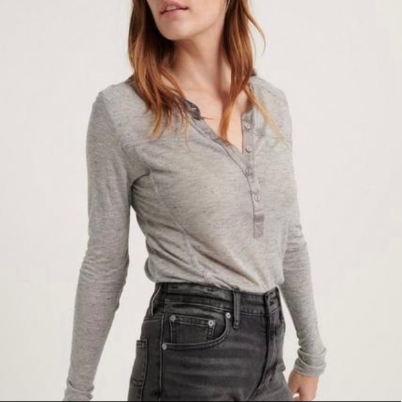 Lucky Brand Tops - Lucky Brand grey long sleeve seamed henley NWT - L